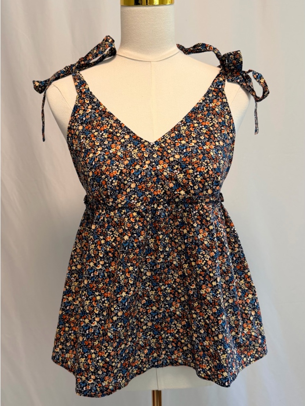 Sugarlips Floral Halter Top XS NWT Black Smocked Tie Strap Crop Dark Coquette